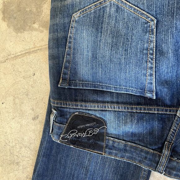 Ed Hardy Jeans Women 18 Christian Audigier Boot Cut Tiger Rhinestone y2k - Picture 4 of 4